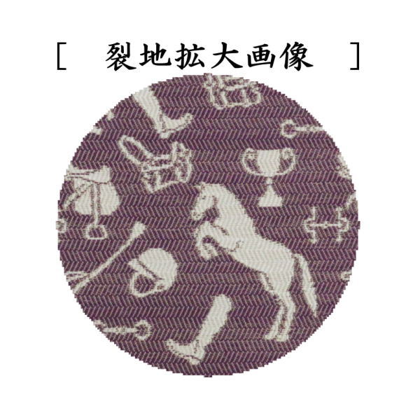〇【茶器/茶道具 古帛紗 干支「午」】 干支古帛紗 正絹 紹巴織り 馬装具文紹巴 (干支午 御題明) (古服紗・古袱紗・古ぶくさ・こぶくさ) (干支 馬・午・うま)