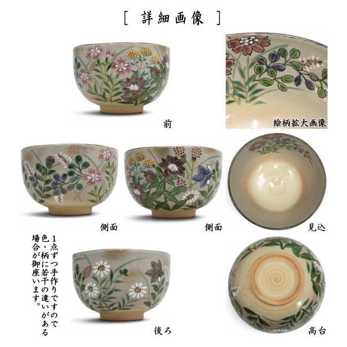 【茶器/茶道具 抹茶茶碗】 乾山写し 秋草 壱休窯