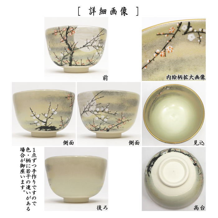 【茶器/茶道具 抹茶茶碗】 御本手 月に紅白梅 山岡善高作