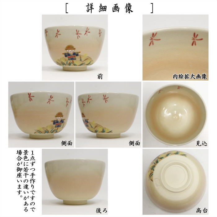 〇【茶器/茶道具 抹茶茶碗】 御本手 案山子 加藤永真作 (蜻蛉・とんぼ・トンボ)