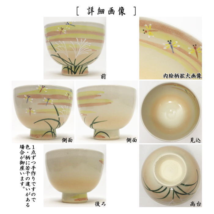 【茶器/茶道具 抹茶茶碗】 色絵茶碗 蜻蛉 水出宋絢作 (とんぼ・トンボ)