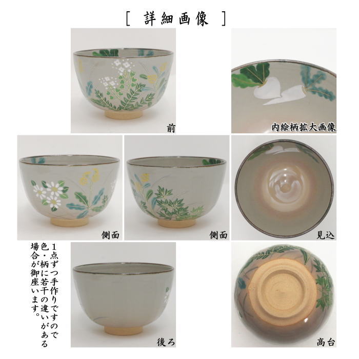 【茶器/茶道具 抹茶茶碗】 乾山写し 春の七草 伊藤東山作