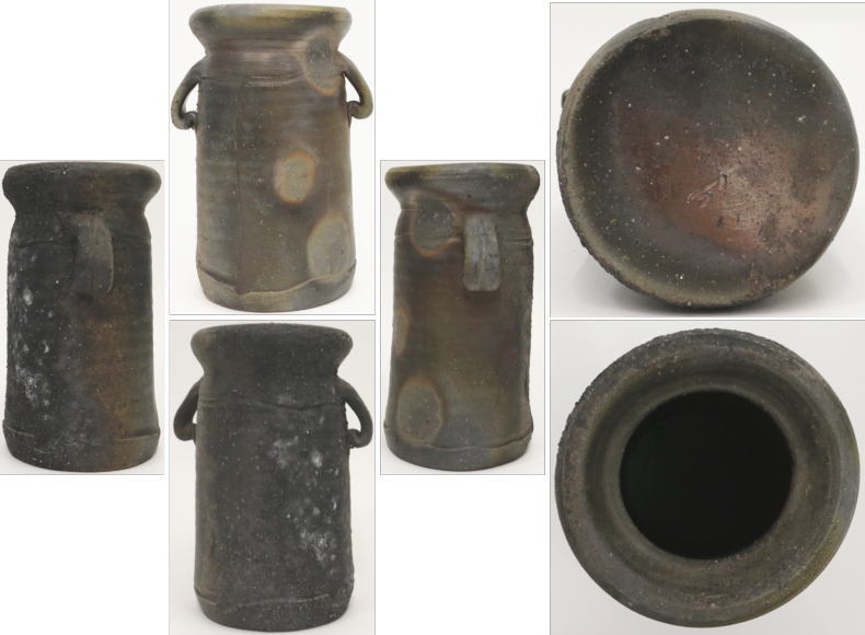 【茶器/茶道具 花入 置用】 備前焼き 伊勢崎卓作 (置き花入れ・置花入れ・置き用・置用)