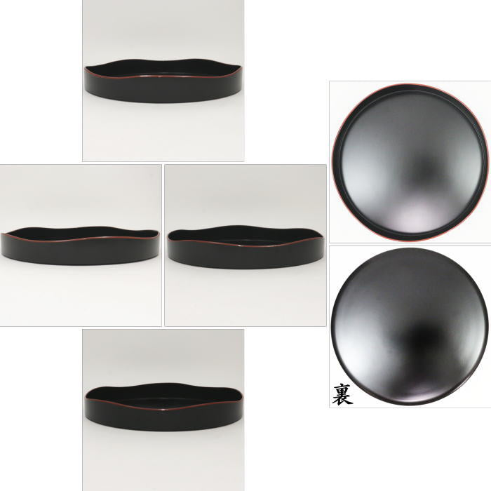 【茶器/茶道具 茶箱道具】 山道盆 黒 爪紅 プラスチック製