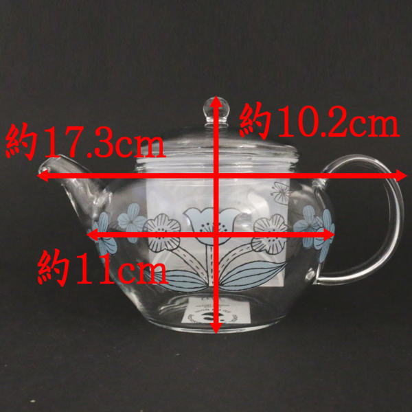 【急須/ティーポット GKP-27】 CELEC(セレック) ガラス(硝子) コク旨Vポット mug for all森尾ミユキ 花柄 耐熱硝子 約500ml