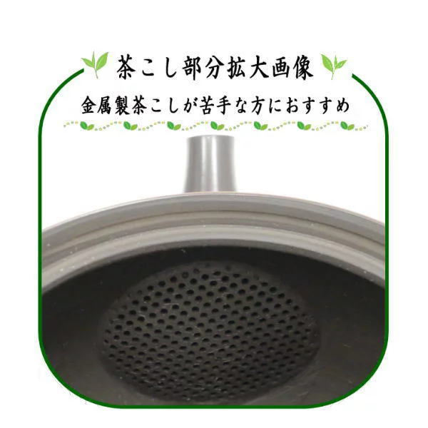 【急須】 常滑焼き(とこなめ焼き) 黒泥 カット朱梅紋 陶器網(セラメッシュ) 春秋窯 約620ml(33号) 日本製