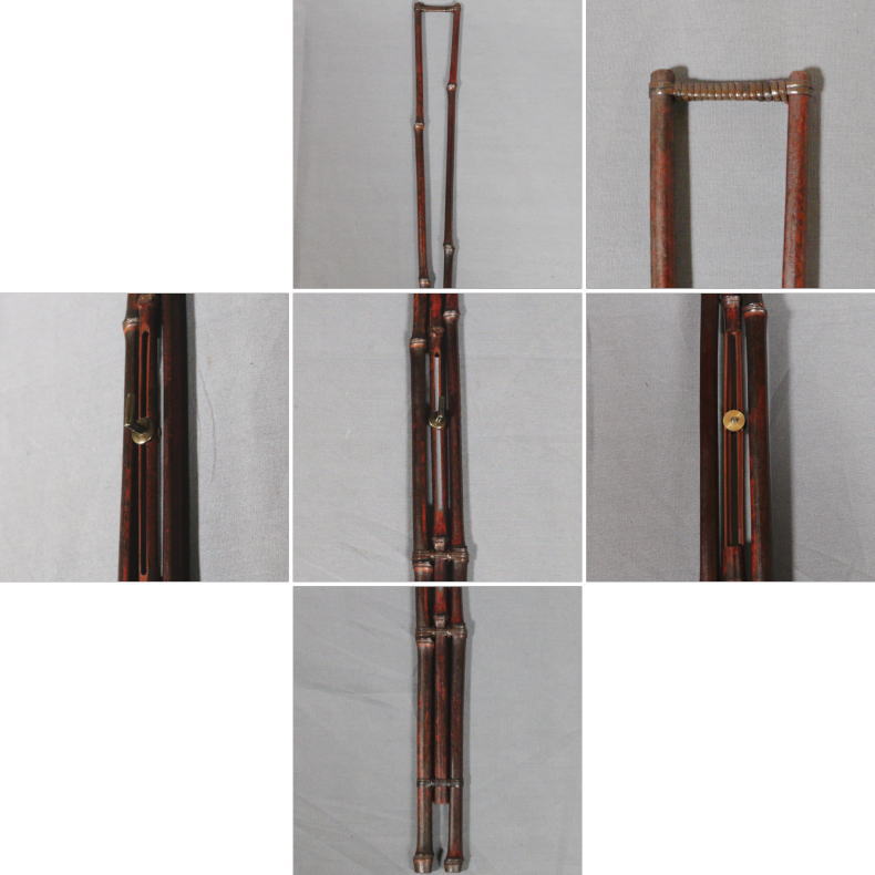 〇【Tea utensils/flower vase hanging】 Bamboo hanging, 3 bamboo sticks, openwork