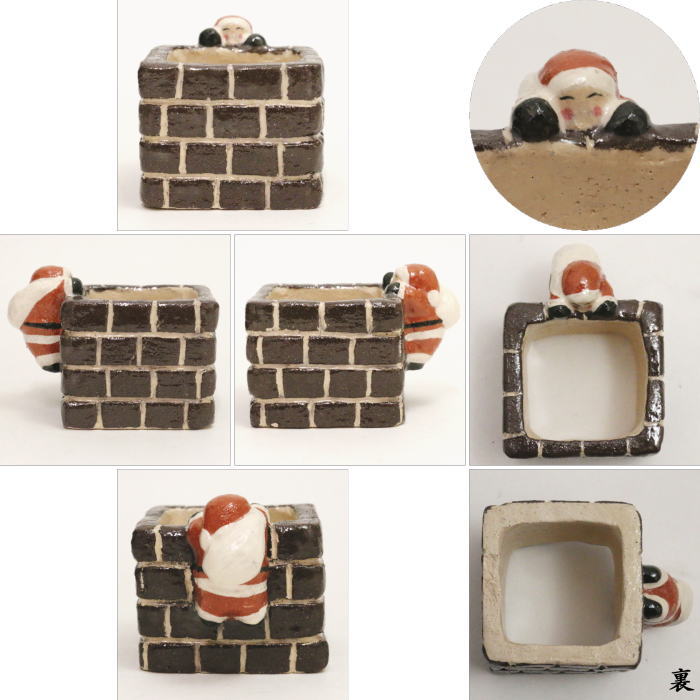 好評販売中【茶器/茶道具 蓋置 クリスマス】 サンタクロース 煙突覗き 吉村楽入(紙箱)煙突サンタ