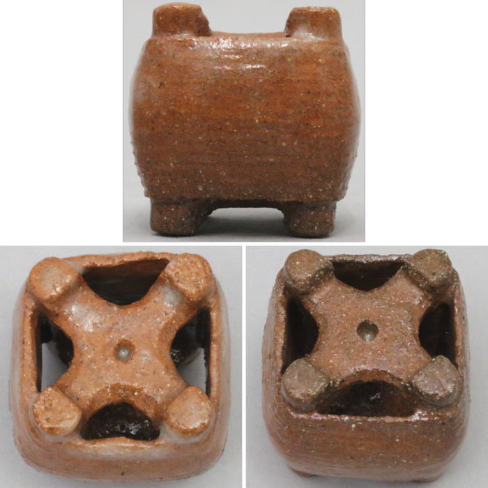 【茶器/茶道具 蓋置 七夕】 楽焼き 糸巻き 中村道年作(八事窯)