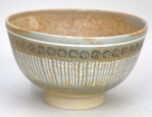 【茶器/茶道具 抹茶茶碗】 御本三島 駕洛窯 (清水日呂志)