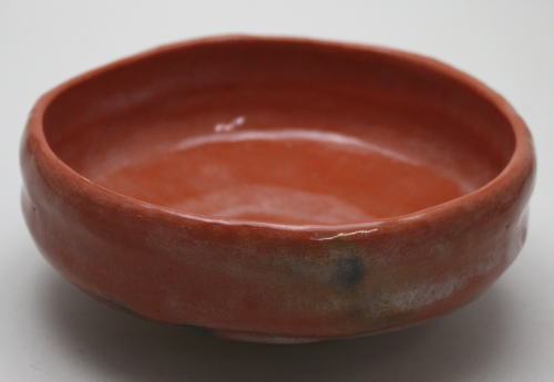 【茶器/茶道具 抹茶茶碗】 赤楽茶碗 馬盥(ばだらい) 佐々木松楽作