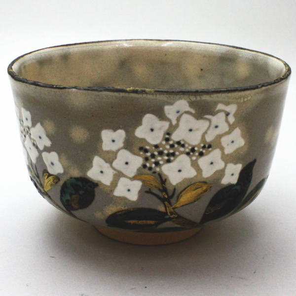 【茶器/茶道具 抹茶茶碗】 紫陽花(あじさいの絵) 水無月窯 藤谷芳哉 (藤谷芳斉)