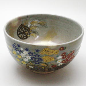 【茶器/茶道具 抹茶茶碗】 花籠図 模 尾形乾山 寺尾陶象作