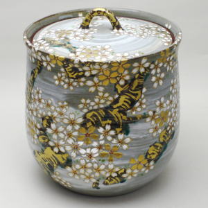 茶器/茶道具 水指（水差し）】 京焼き 桜 中村源水作（東福窯） – 今屋静香園