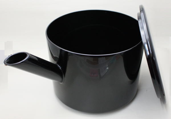 【茶器/茶道具 水指(水差し)】 大口水指 黒塗り 利休好写し 塚本規義作