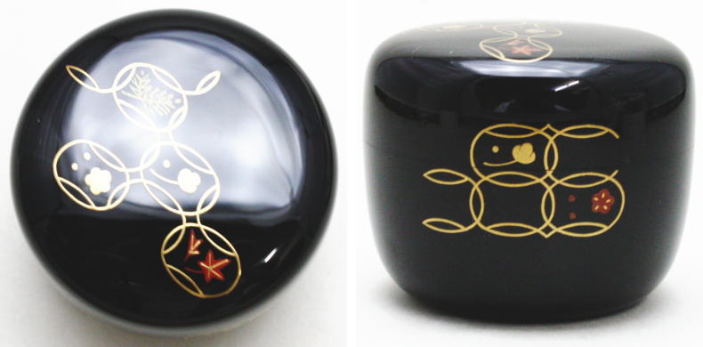 【茶器/茶道具 香合】 白粉解 (おしろいどき) 四季七宝紋 岩倉隆斎作(隆弘峯)