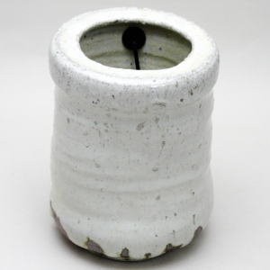 【茶器/茶道具 花入 掛用】 唐津焼き 粉引 旅枕 西岡小十作 (掛け花入れ・掛花入れ・掛花入れ用・掛け用・掛用)