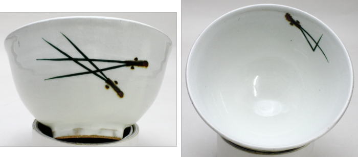 【茶器/茶道具 抹茶茶碗】 数茶碗 唐津焼き 粉引 松葉又は仁清写し 竹 武村利左衛門作