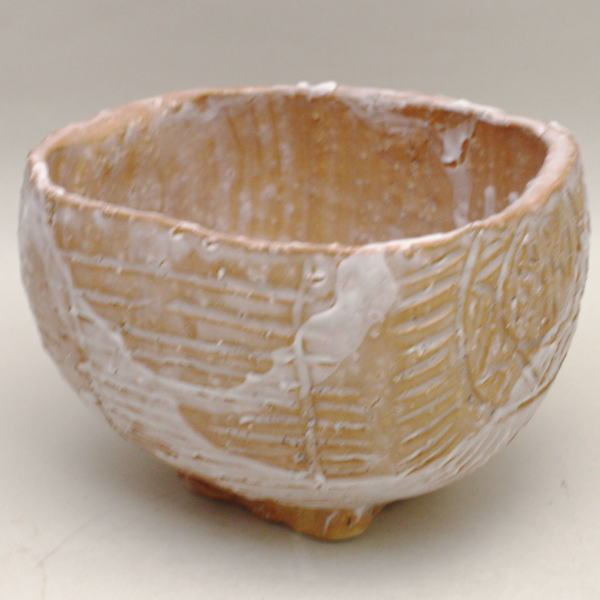 【茶器/茶道具 抹茶茶碗】 萩焼き 俵手 守田唐七作 (不易庵)