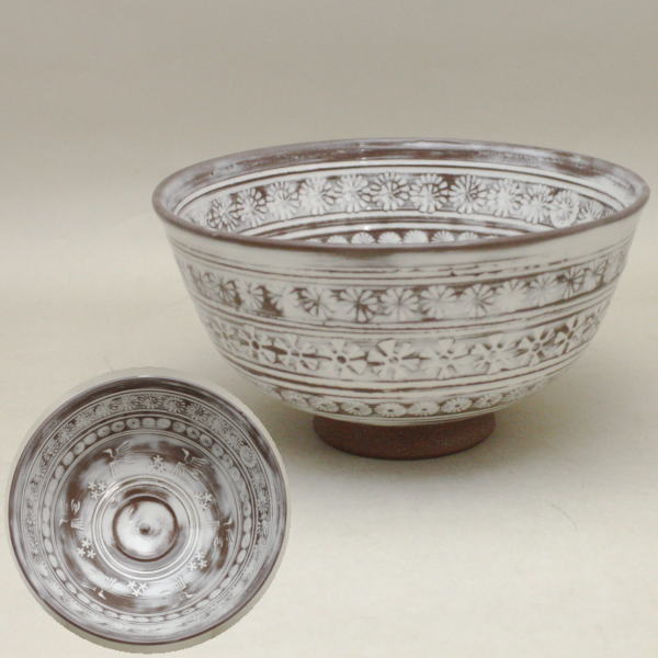 【茶器/茶道具 抹茶茶碗】 三島茶碗 浅見五郎助作(祥瑞窯)