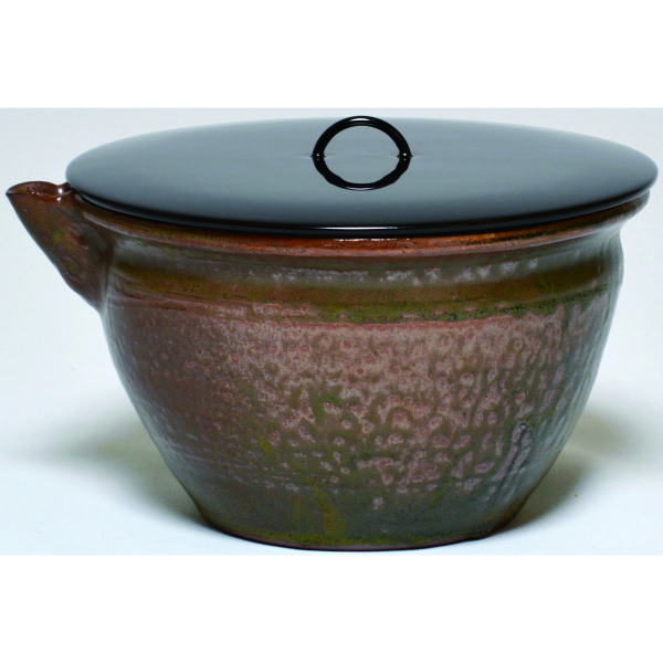 【茶器/茶道具 水指(水差し)】 平水指 片口 丹波焼き 焼き締め 森本丹山作