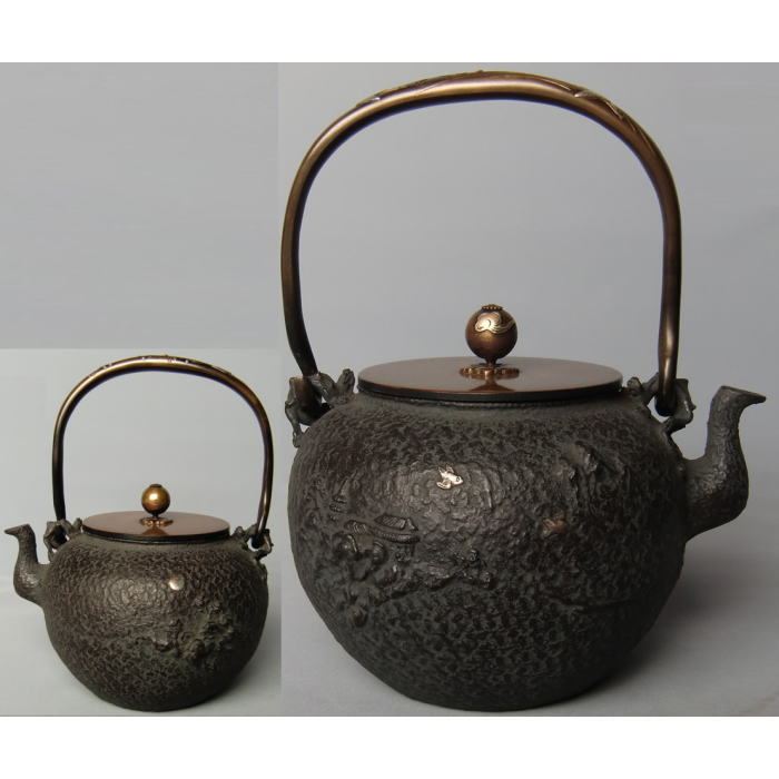 ご検討よろしくお願い致します鉄瓶   亀文堂　銅蓋　鉄器　茶器　茶道具