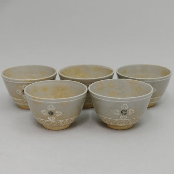楽山焼湯呑み5客 きつい