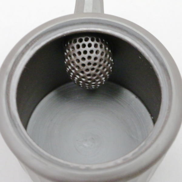 【急須】 萬古焼き(万古焼き) 筒形 小 カット紋 陶器製網 伊呂久陶園