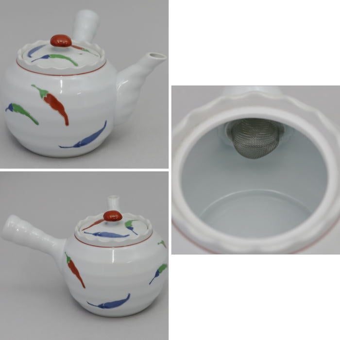 【急須】 有田焼き 唐辛子 かぶせ網