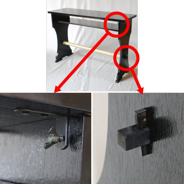 【茶器/茶道具 立礼棚】 喫架 表千家用 掻合塗り 中村宗悦作 組立式 (柿合わせ・柿合せ・柿合・掻き合せ・掻き合わせ・掻合わせ・掻合せ)