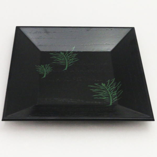 【茶器/茶道具 菓子器】 干菓子器(干菓子盆) 四方盆 掻合 若松 而妙斎好写し (柿合わせ・柿合せ・柿合・掻き合せ・掻き合わせ・掻合わせ・掻合せ)