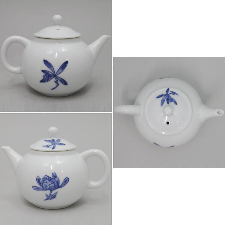 【煎茶道具 急須】 後手急須 地紋山水又はマットラン又はラン菊