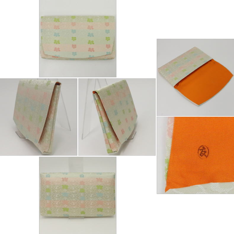 【茶器/茶道具 帛紗ばさみ】 女子用/女性用 大 正絹 道元緞子 土田友湖作(千家十職 袋師) (服紗ばさみ・袱紗ばさみ・服紗入れ・帛紗入れ・袱紗入れ・三つ折れ・三折れ・懐紙入れ・懐紙ばさみ)