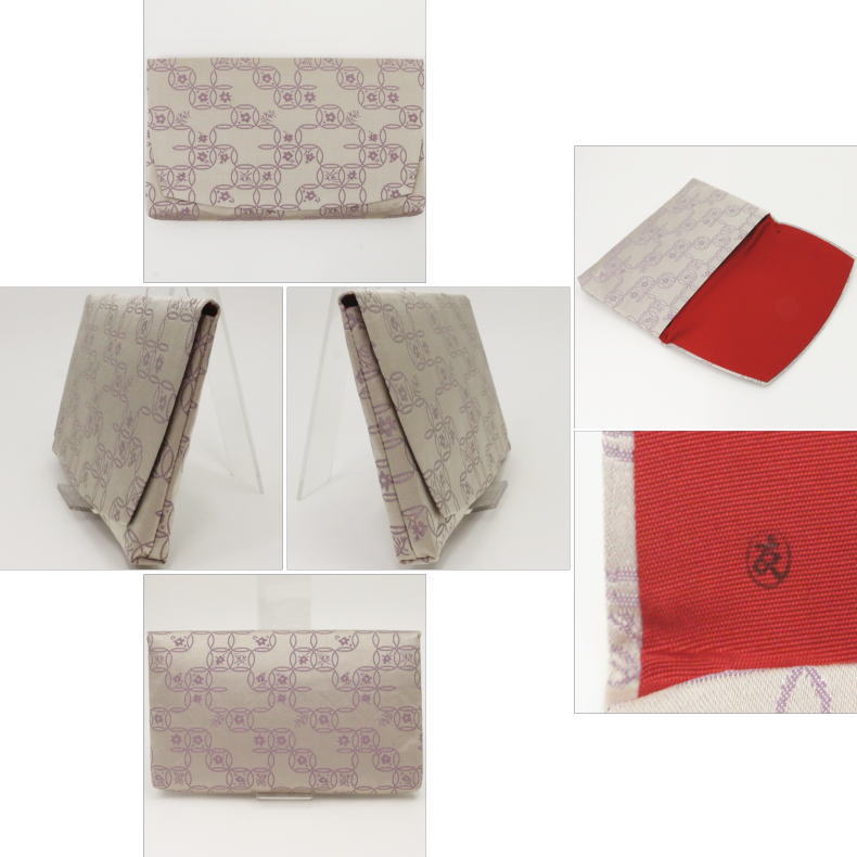 【茶器/茶道具 帛紗ばさみ】 女子用/女性用 大 正絹 破七宝緞子 土田友湖作(千家十職 袋師) (服紗ばさみ・袱紗ばさみ・服紗入れ・帛紗入れ・袱紗入れ・三つ折れ・三折れ・懐紙入れ・懐紙ばさみ)