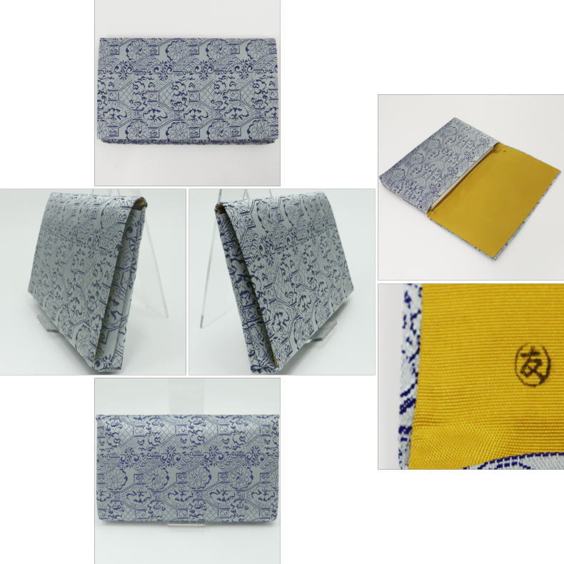 【茶器/茶道具 帛紗ばさみ】 男子用/男性用 正絹 蜀江文緞子 土田友湖作(千家十職 袋師) (服紗ばさみ・袱紗ばさみ・服紗入れ・帛紗入れ・袱紗入れ・三つ折れ・三折れ・懐紙入れ・懐紙ばさみ)