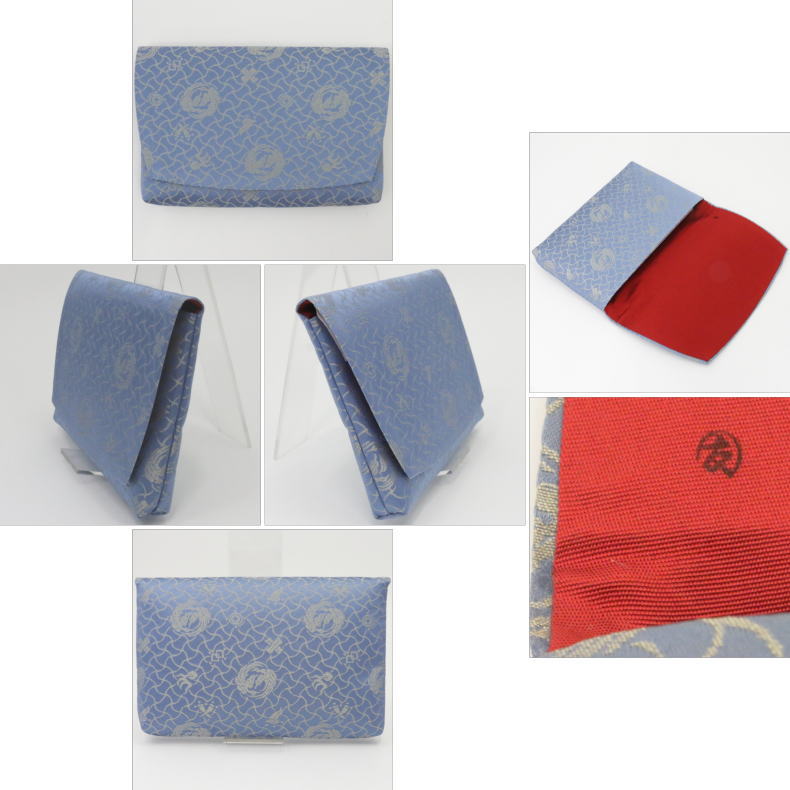 【茶器/茶道具 帛紗ばさみ】 正絹 白極緞子 土田友湖作 (千家十職 袋師) (服紗ばさみ・袱紗ばさみ・服紗入れ・帛紗入れ・袱紗入れ・三つ折れ・三折れ・懐紙入れ・懐紙ばさみ)