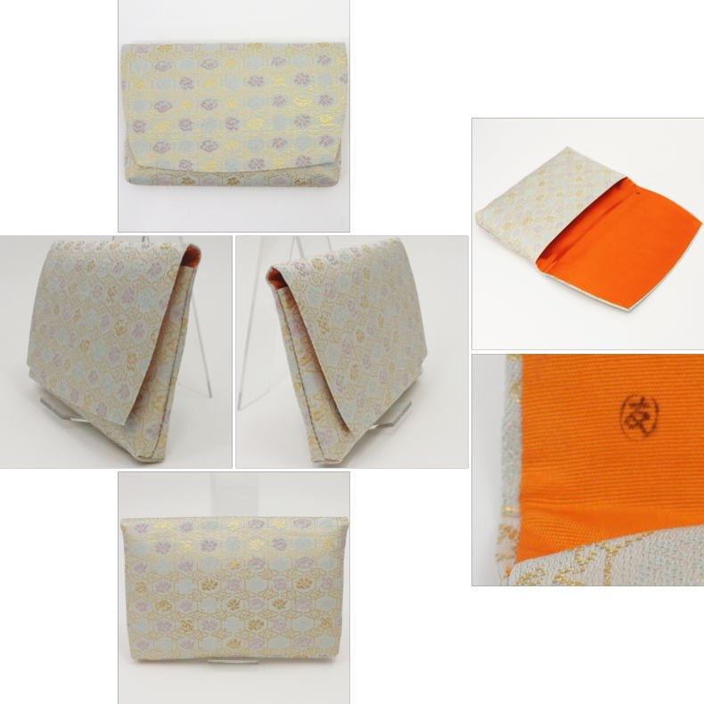 【茶器/茶道具 帛紗ばさみ】 正絹 華亀甲龍文金襴 土田友湖作 (千家十職 袋師) (服紗ばさみ・袱紗ばさみ・服紗入れ・帛紗入れ・袱紗入れ・三つ折れ・三折れ・懐紙入れ・懐紙ばさみ)