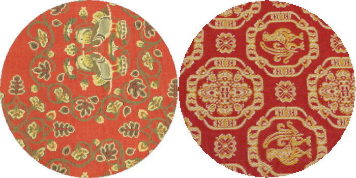 【茶器/茶道具 出帛紗】 鴛鴦唐草文錦 大柄又はペルシャ鶏華文 龍村美術織物裂使用 (出服紗・出袱紗・出ふくさ)