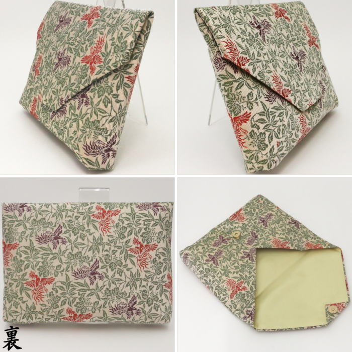 【茶器/茶道具 数奇屋袋(数寄屋袋)】 正絹 桐竹鳳凰文