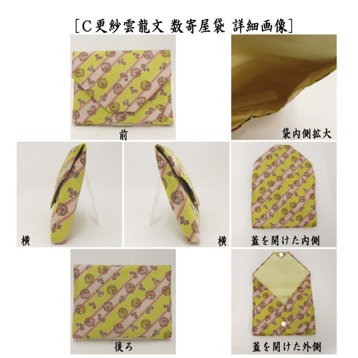 【茶器/茶道具 数奇屋袋(数寄屋袋) 干支「辰」】 干支数寄屋袋 正絹 瑞龍楚?文 赤又は青又は更紗雲龍文 龍村美術織物裂使用 (干支辰 御題和)