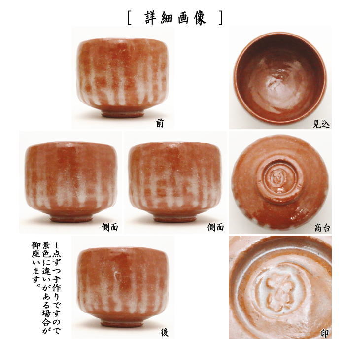 【茶器/茶道具 抹茶茶碗】 赤楽茶碗 利休形 佐々木昭楽作