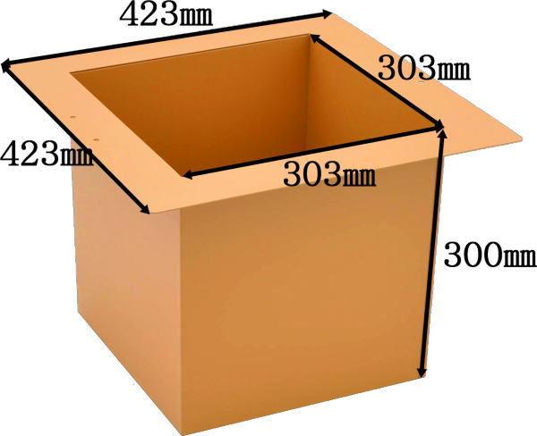 【茶器/茶道具 炉壇】 利休炉壇 聚楽色 炉蓋無し ツバと底辺1.6mm厚・胴側面1mm厚(素材:鉄)
