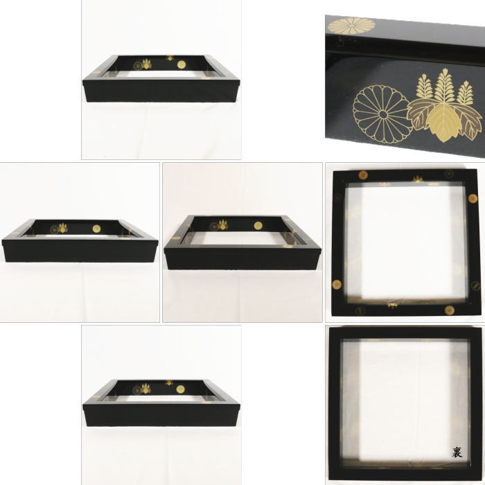 【茶器/茶道具 炉縁】 真塗り 高台寺蒔絵又は唐松蒔絵又は遠山蒔絵 中村宗悦作