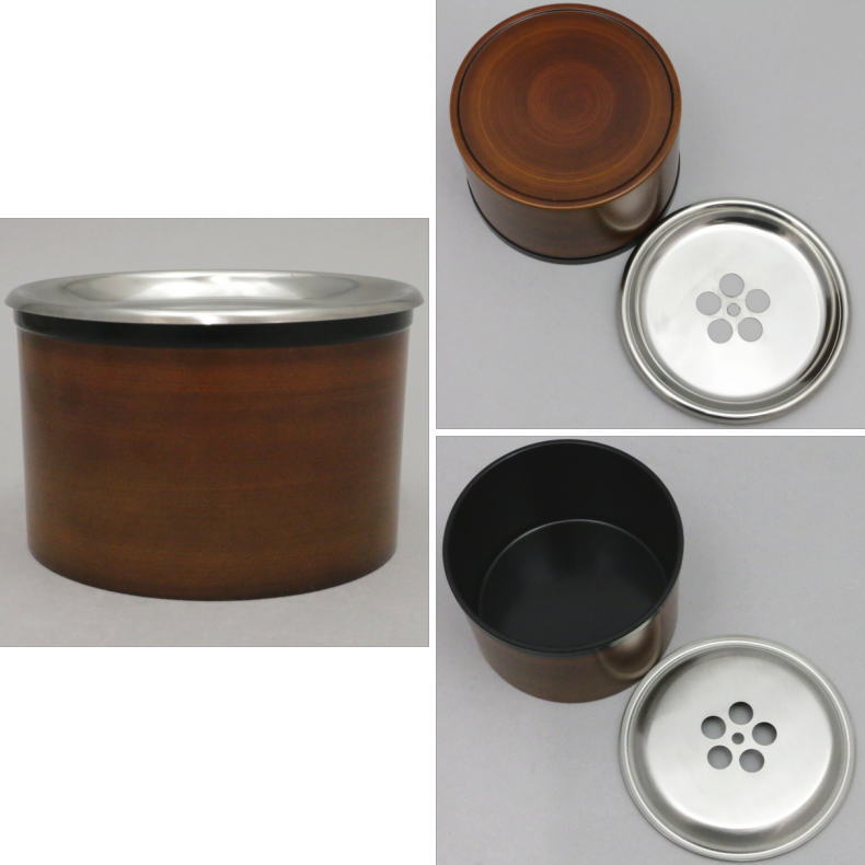 【煎茶道具 建水】 茶こぼし ステンレス内棚付 本体ユリア樹脂