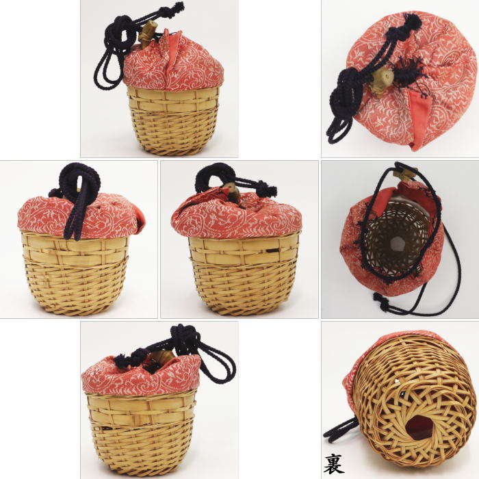 【煎茶道具 煎茶器】 携帯用 煎茶器セット 蘭 平安春峰作 (湯のみ3客・宝瓶(急須)・籠付)