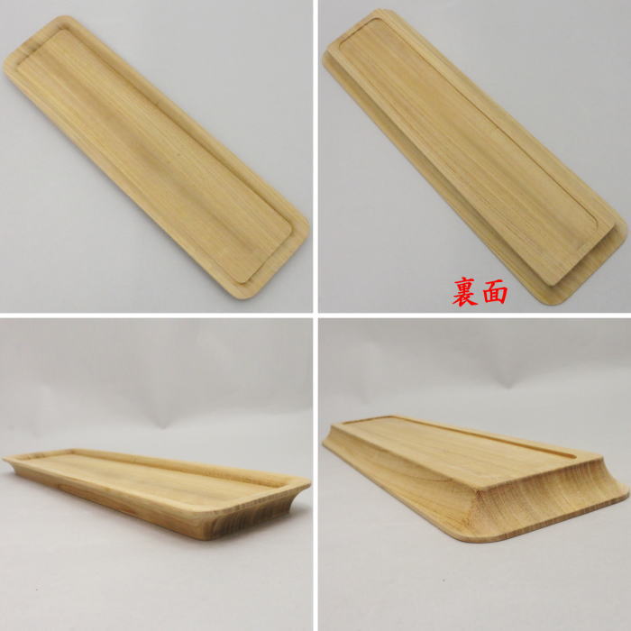 【煎茶道具 煎茶盆】 一文字盆 欅製 尺2寸 丸又は角