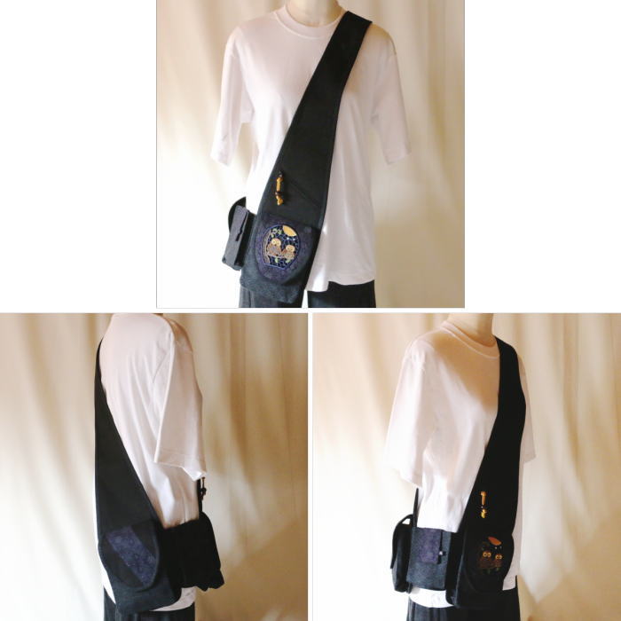 【日用品/雑貨 バッグ/袋物 ボディーバッグ】 ボディバッグ (久留米絣) 耽美 鎌谷辰美作 日本製