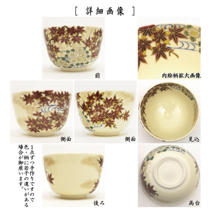 【茶器/茶道具 抹茶茶碗】 色絵茶碗 紅葉と菊 加藤永起作