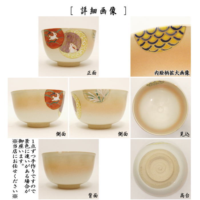 【茶器/茶道具 抹茶茶碗 御月見】 御本手 丸紋 月兎 耕寅窯