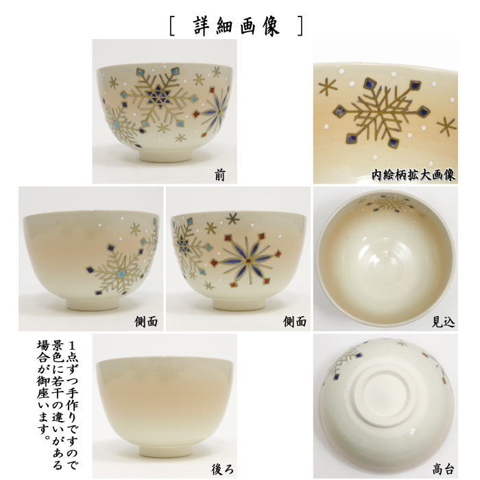 〇【茶器/茶道具 抹茶茶碗】 雪華紋 中村華峰作